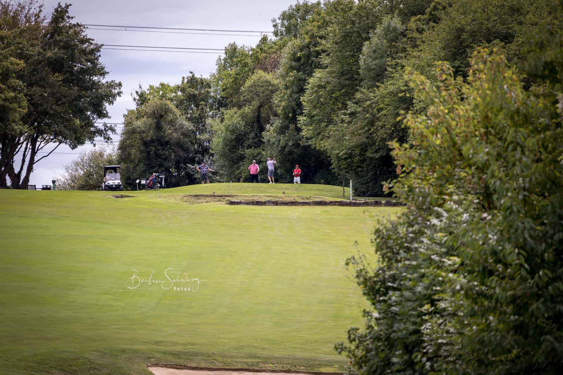 Golfplatz mit Spielern und grüner Natur in der Nähe von Barbara Schwarz.