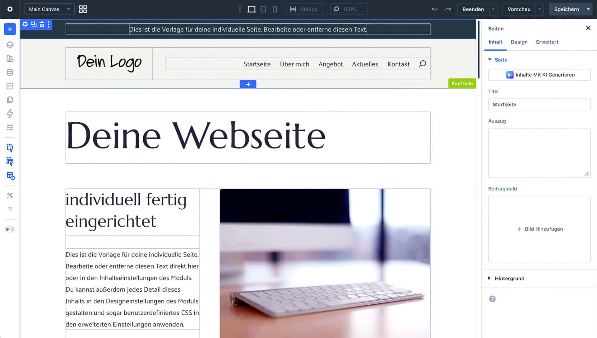 Theme Builder Bereiche überall bearbeiten – Achtung!